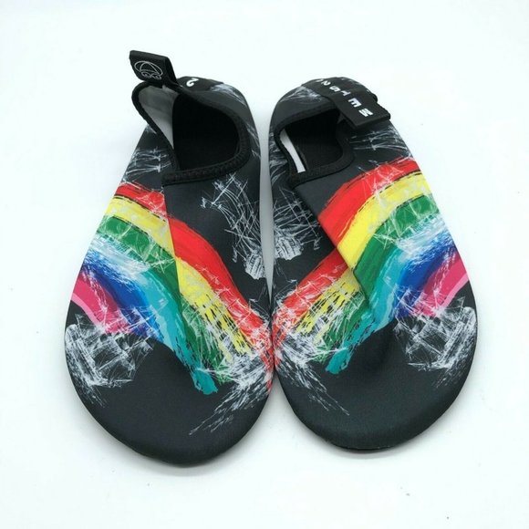 Met 520 Womens Water Shoes Slip On Fabric Rainbow Ship Black Size 40/41 US 8.5-9 - Picture 2 of 4